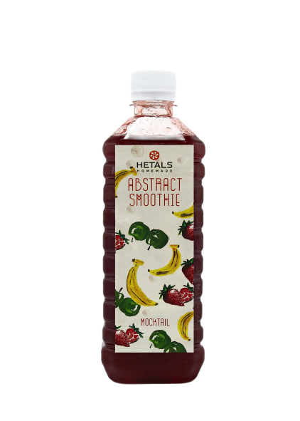 Our abstract smoothie is a concentrate of Apple, Banana and Strawberry. All our products are 100% homemade.