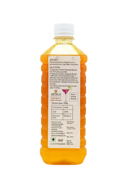 An image of Hetal's Orange Frappco that shows nutritional value along with the directions to use.
