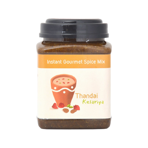 Thandai Kesariya Spice Mix. 100% Homemade. No Added Preservatives. It also includes Badam and Kesar