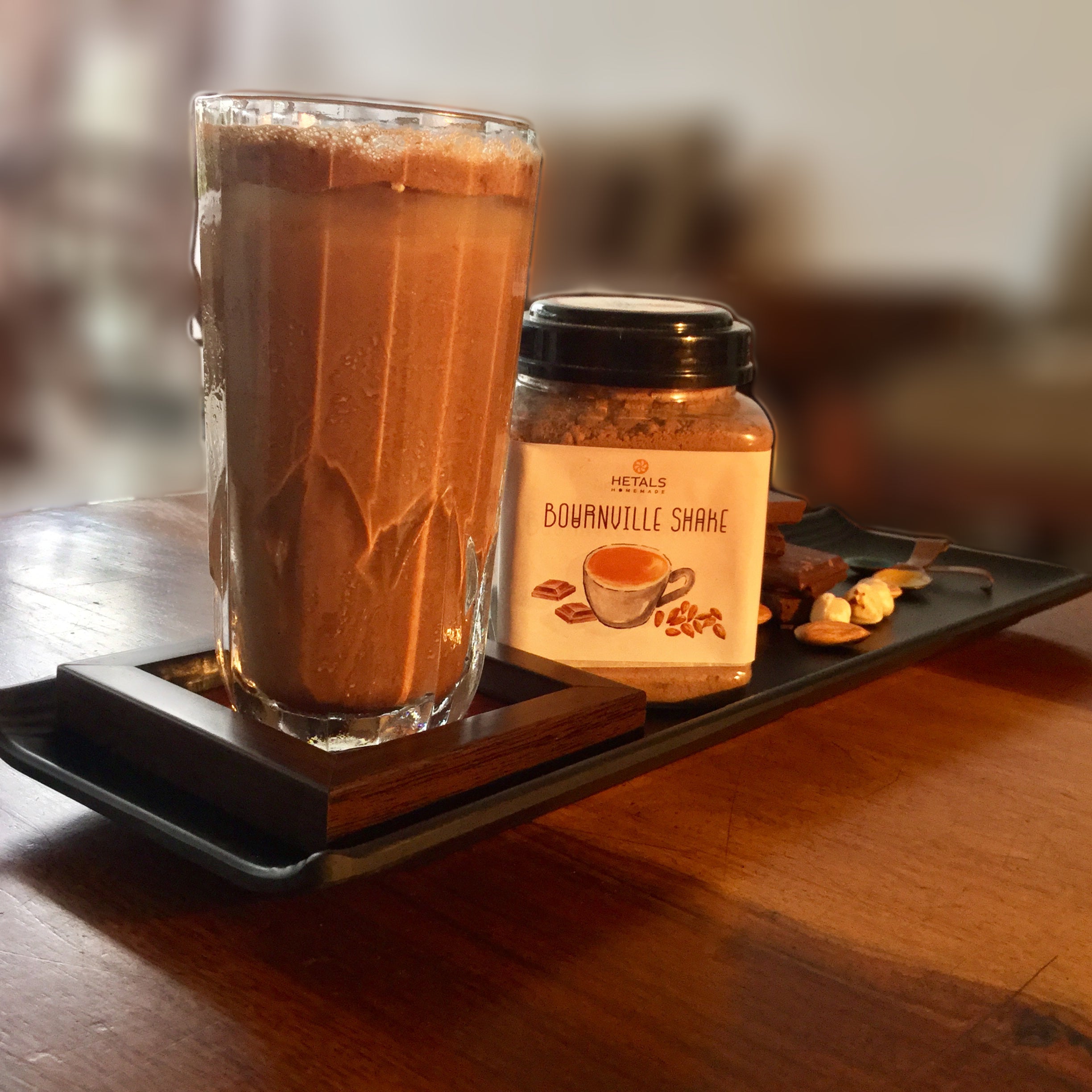Our Chocolate Bournville Shake Flavoured Instant Shake is best served with hot or cold milk.